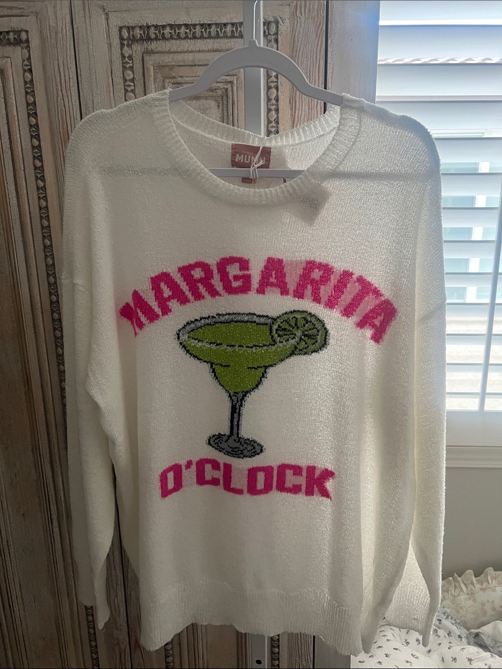 Show Me Your Mumu White "Margarita O'Clock" Graphic Sweater Small